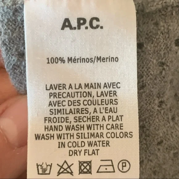 A.P.C. Paris Merino Wool Crewneck Grey Sweater - Picture 10 of 14